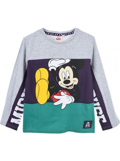 SPORTOVNÍ MIKINA MICKEY MOUSE - ŠEDO-MODRO-ZELENÁ