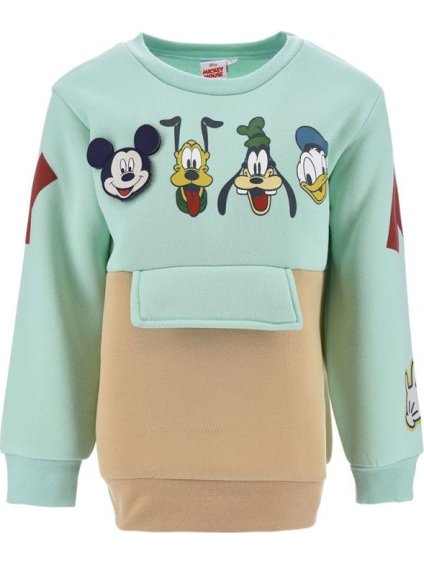 Disney mikina s potisky - mintová/béžová