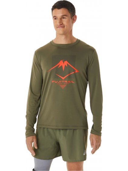 KHAKI PÁNSKÉ TRIČKO ASICS FUJITRAIL LOGO LS TOP