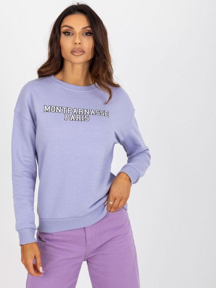 Světle fialová mikina s nápisem