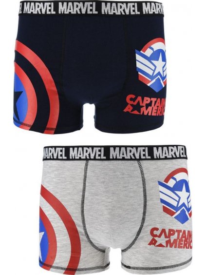 SET PÁNSKÝCH BOXEREK CAPTAIN AMERICA - MODRÁ/ŠEDÁ