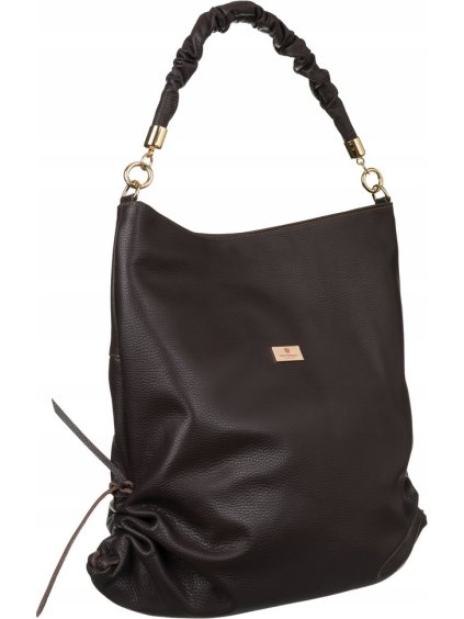 Peterson tmavě hnědá shopper kabelka se zlatými kovovými prvky