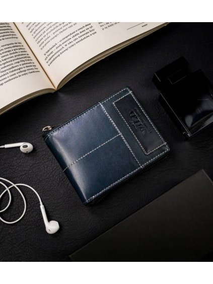 Always Wild Pánská kožená peněženka - tmavě modrá A081