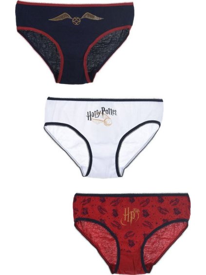 Harry Potter Set dívčích kalhotek - modrá/bílá/červená