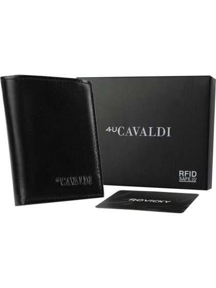 Cavaldi Černá pánská peněženka z kůže B030