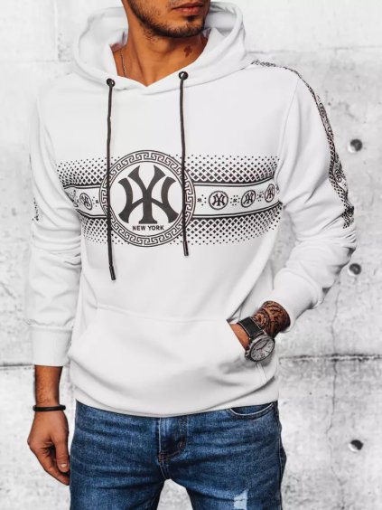 Bílá pánská mikina s potiskem