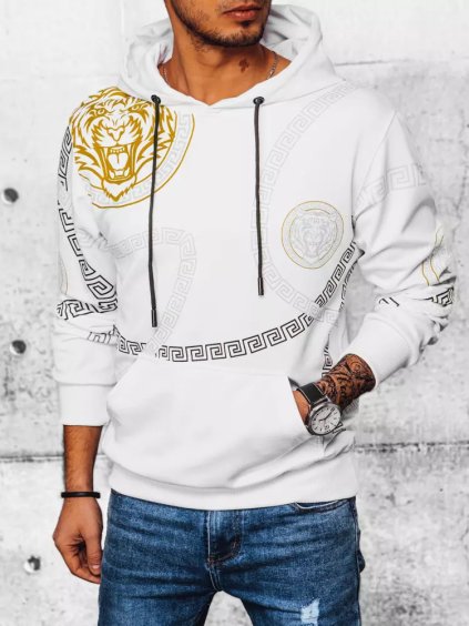 Bílá pánská mikina s potiskem