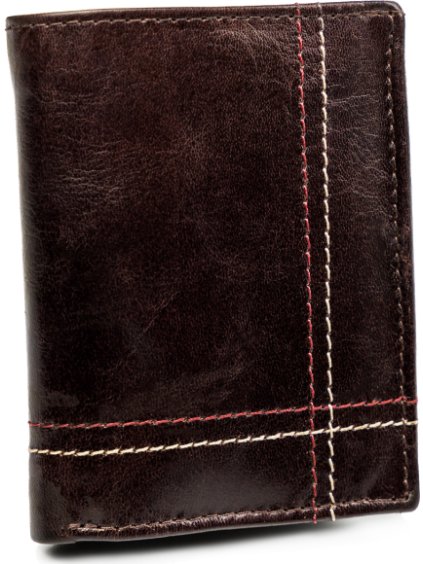 Always Wild Peněženka s křížovým prošitím - tmavě hnědá A091