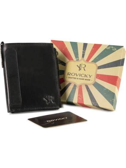 Rovicky Černá peněženka s nášivkou L134