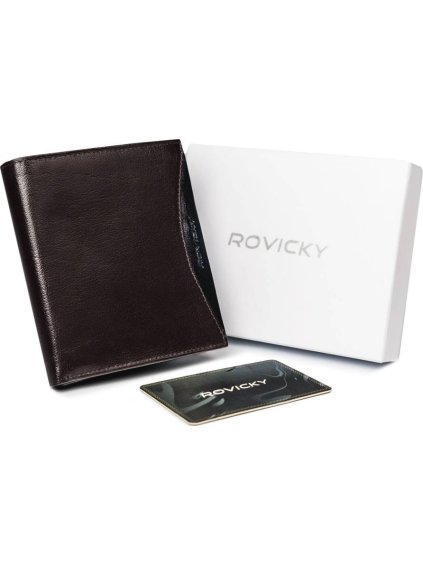 Rovicky Tmavě hnědá peněženka se vsadkou L152 (Velikost ONE SIZE)