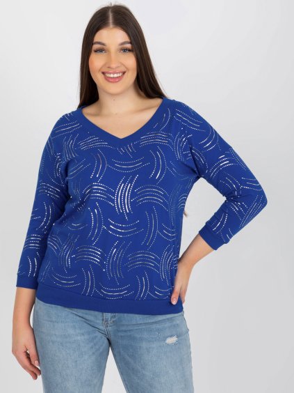 Tmavě modré tričko s třpytivým potiskem