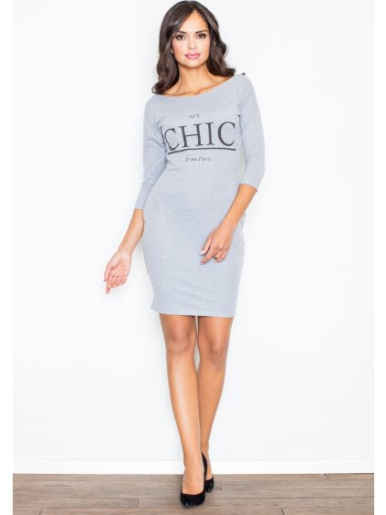 Šedé šaty CHIC