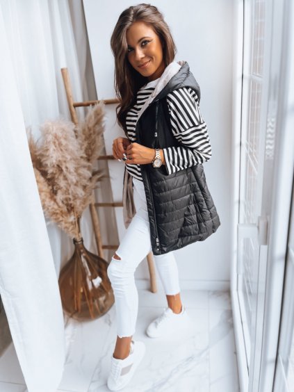 Černo-béžová oboustranná vesta MELANI