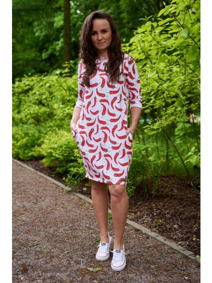 Dámské ležérní šaty s motivem chilli papriček