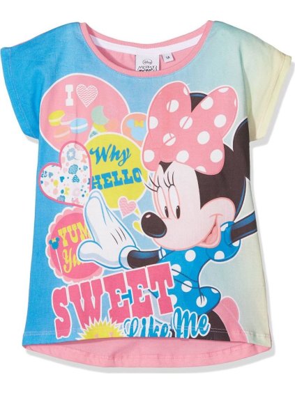 Minnie Mouse růžovo-modré tričko s potiskem