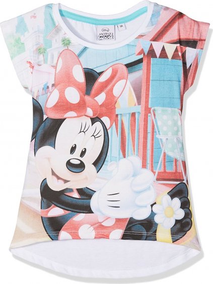 MINNIE MOUSE DÍVČÍ BÍLÉ TRIČKO S POTISKEM