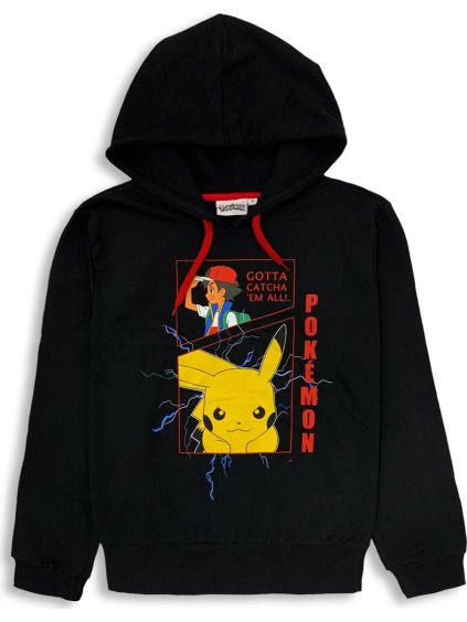 Černá pánská mikina Pokemon Pikachu