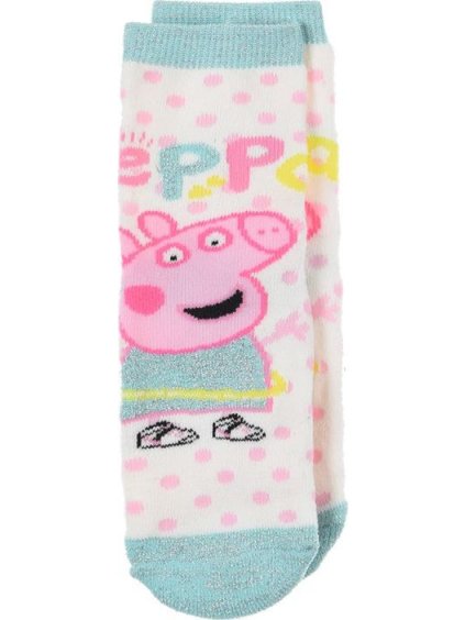 Smetanovo-mintové dívčí ponožky Peppa Pig