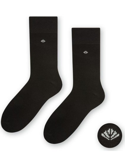 Černé pánské bavlněné hladké ponožky Art. 056