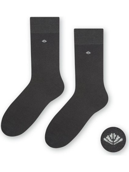 Černé pánské hladké bavlněné ponožky Art. 056