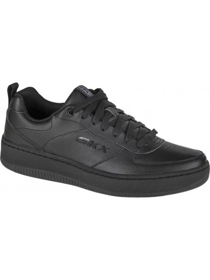 ČERNÉ PÁNSKÉ KOŽENÉ TENISKY SKECHERS SPORT COURT 92