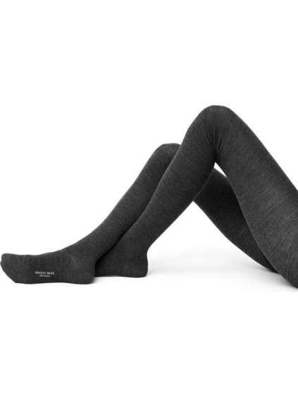 Tmavě šedé merino punčochy - XXL 156-168 - Art.130