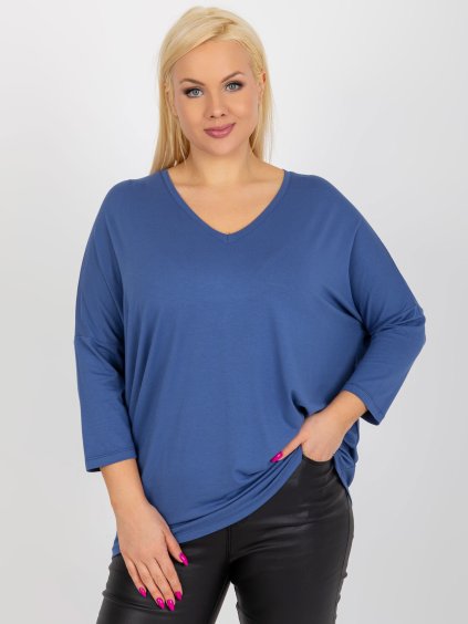 Modrá volná halenka (Velikost ONE SIZE)
