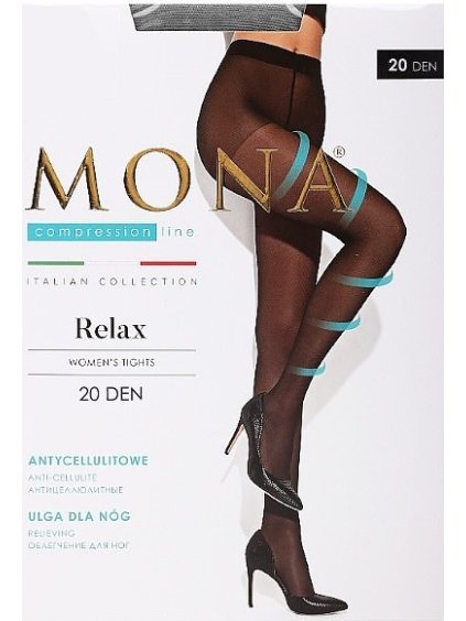 Kompresní silonky Mona Relax 20 den Plus size (Barva béžová, Velikost XL)