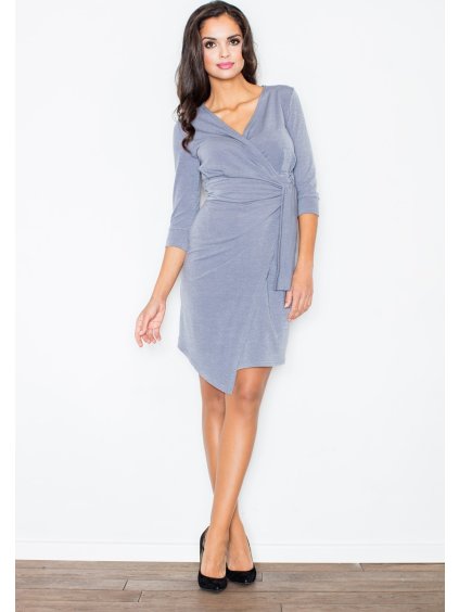 Šedé překládané šaty