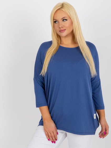 Modrá volná halenka s 3/4 rukávem (Velikost ONE SIZE)