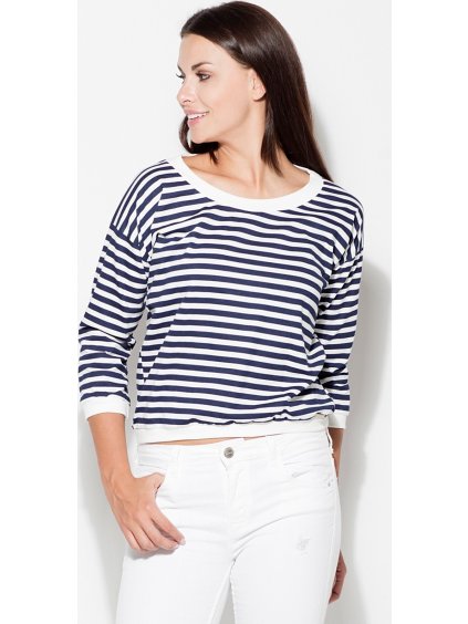 Halenka v námořnickém stylu proužky K204 Navy (Velikost L)