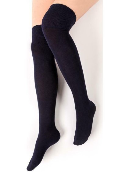 Tmavě modré dámské nadkolenky Art. 076
