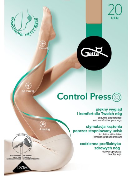 Silonky Gatta Control Press 20 den (Velikost S, Barva zlatá)