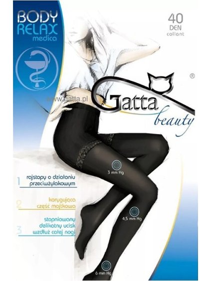 Silonky Gatta Body Relax Medica 40 den (Velikost S, Barva béžová)