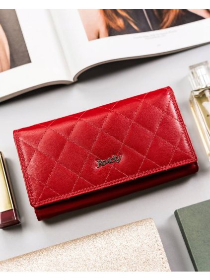 Rovicky Červená dámská prošívaná peněženka V130