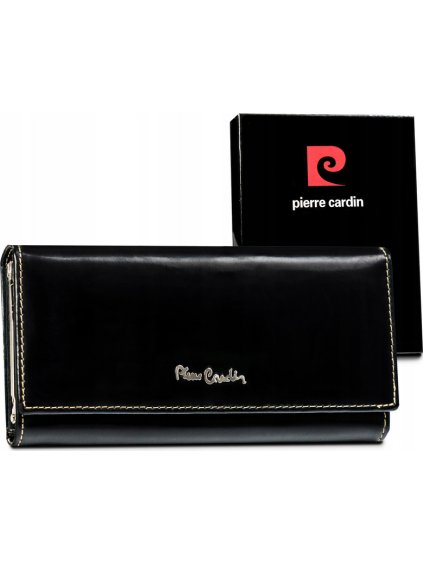 Pierre Cardin Černá kožená velká dámská peněženka U058