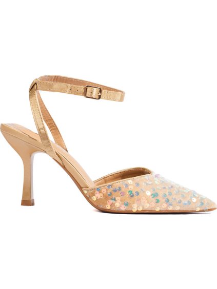 Zlaté sandály se zlatými flitry