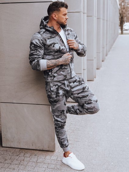 Tmavě šedá pánská maskáčová souprava