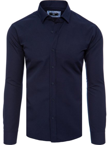 Tmavě modrá elegantní pánská košile (Velikost M)