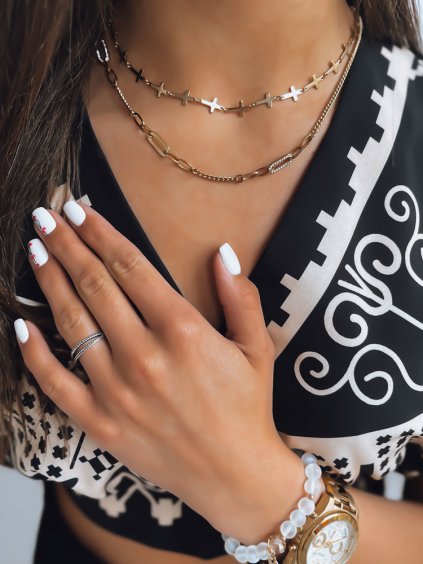 Zlatý náhrdelník s křížky HESUS