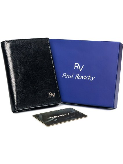 Rovicky Černá pánská kožená peněženka L169
