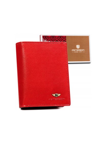 Peterson Červená střední dámská kožená peněženka Y169