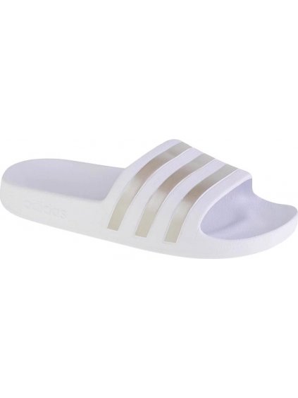 BÍLÉ PANTOFLE ADIDAS ADILETTE AQUA SLIDES