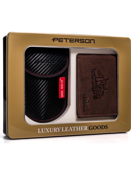 Peterson pánská dárková sada pouzdra a peněženky I001