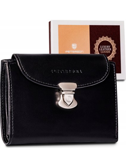 Peterson černá peněženka se zapínáním Y234