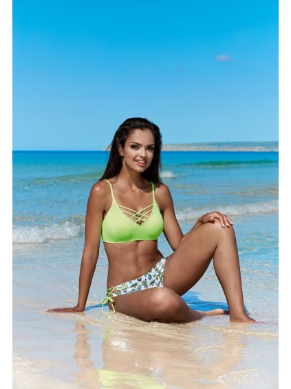Limetkové bikiny s potiskem kaktusů