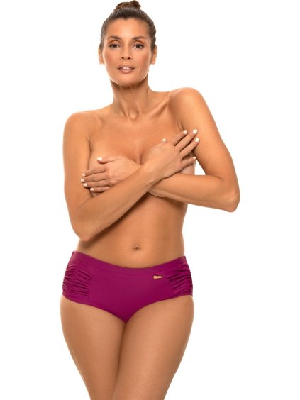 Fuchsiový spodní díl plavek s prošíváním Figi