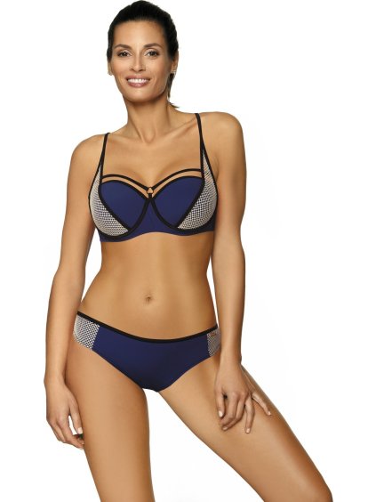 Tmavě modré bikiny s černými lemy Charlotte Mirtillo