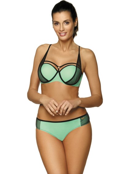 Mintové bikiny s černými lemy Charlotte Seafoam Glow