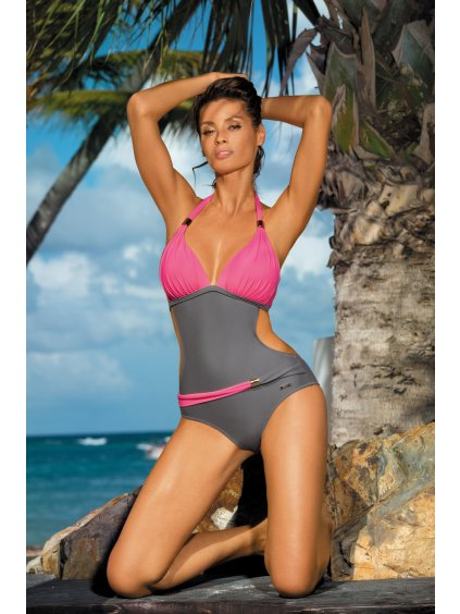 Šedo-růžové monokiny Beatrix Ardesia-Popstar